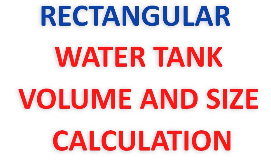 WATER TANK CALCULATION